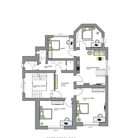 Appartement 4-schlafzimmer-apartment Messe & Airport - Parken & Gym